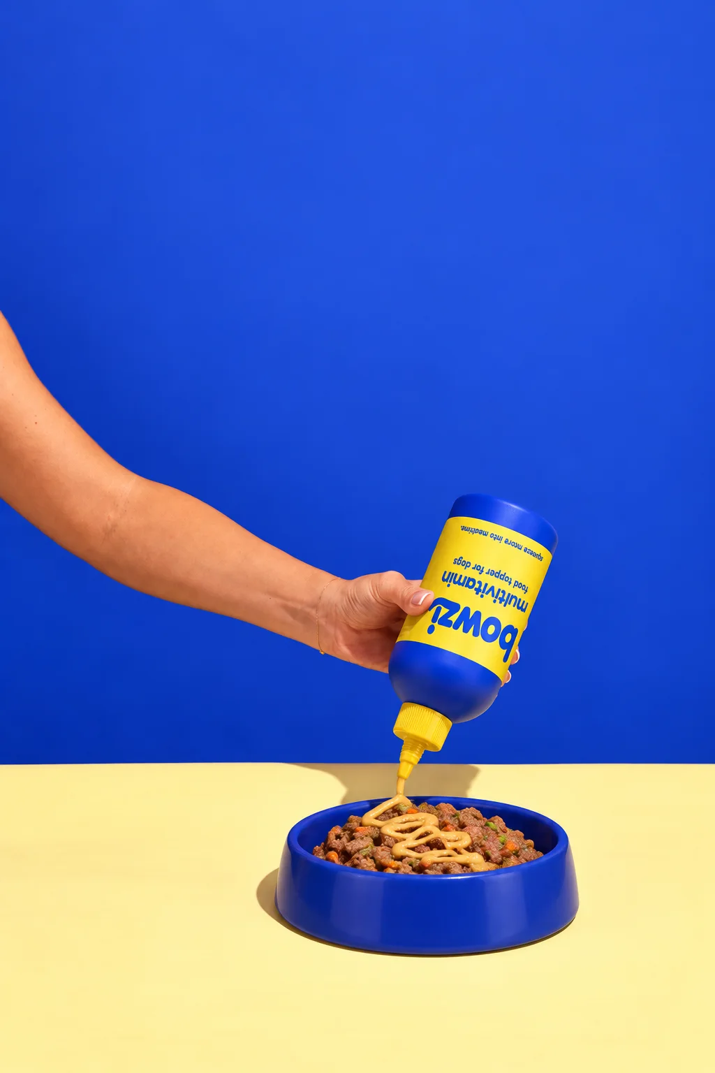Bowzi served on prepared wet dog food